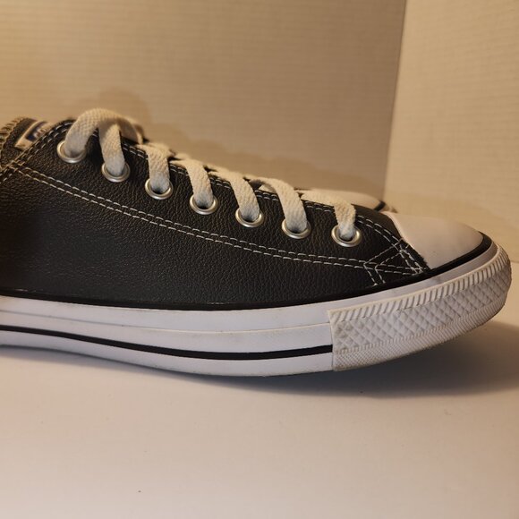 Grey Leather Converse All Stars Low Top Sneakers Men's Size 9 Women's Size 11 - Picture 8 of 12